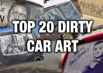 Najlepsze 20 dzieł sztuki na brudnych samochodach